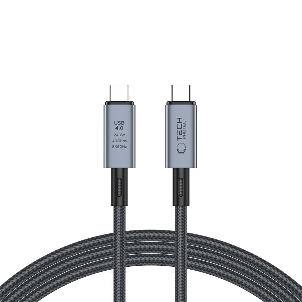 Câble de données et de charge USB-C - USB-C Tech-Protect Ultraboost Max, 240W, 2m, gris 