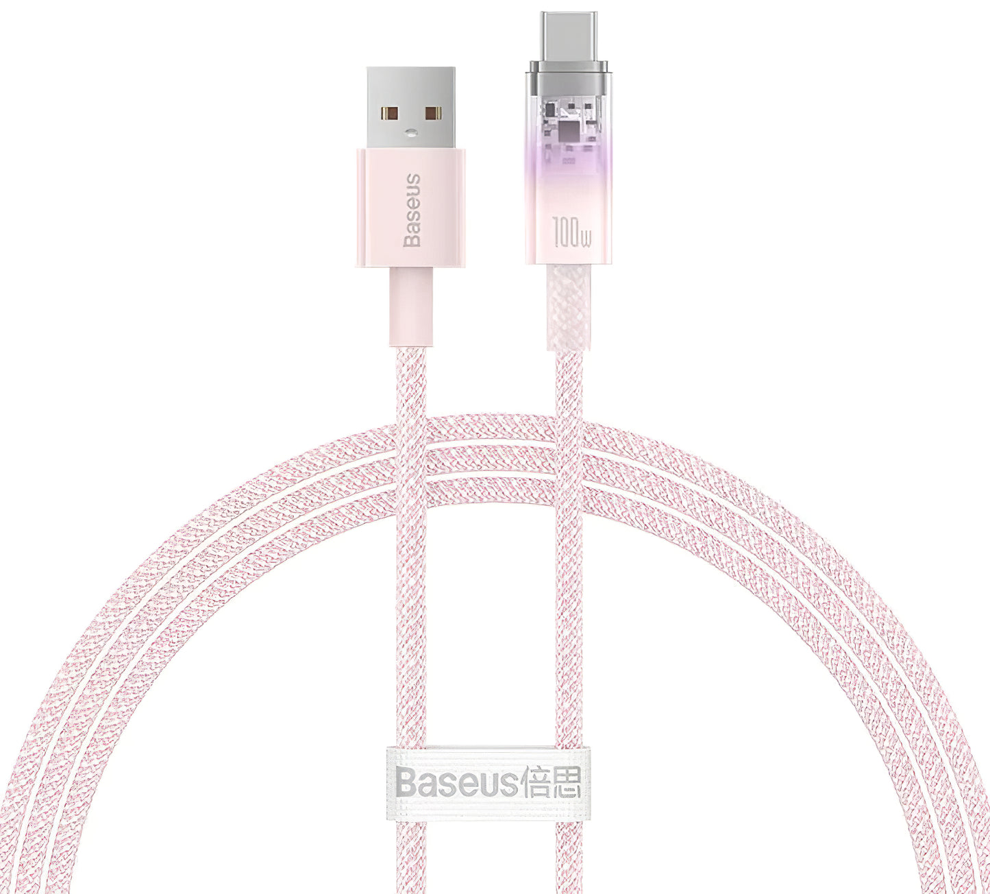 Câble de données et de charge USB-A à USB-C Baseus Explorer, 100W, 1m, rose CATS010404 