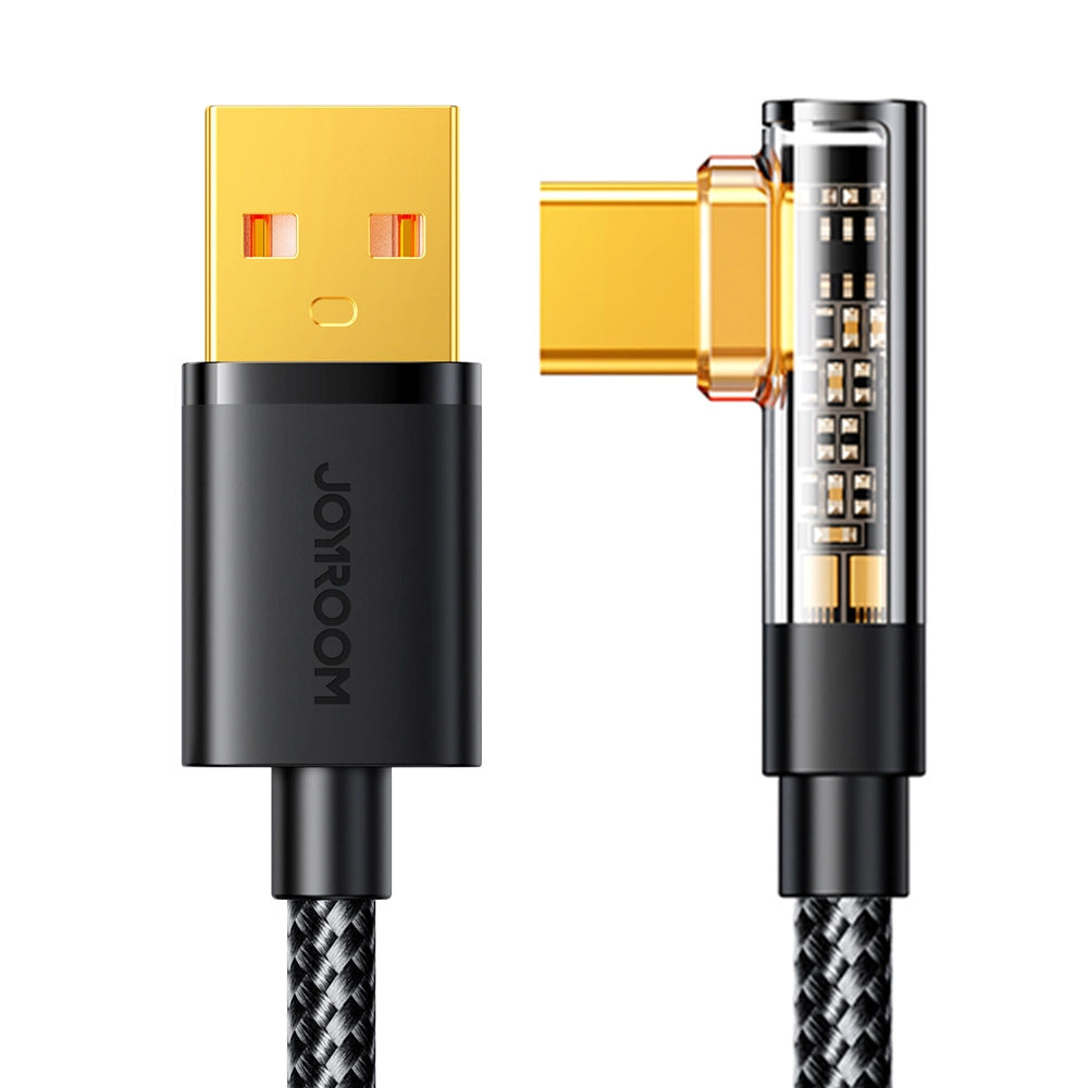 Câble de Données et de Charge USB-A - USB-C Joyroom S-UC027A6 Angled, 60W, 1.2m, Noir