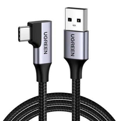 Câble de données et de charge USB-A - USB-C UGREEN US385 coudé, 60W, 1m, gris 