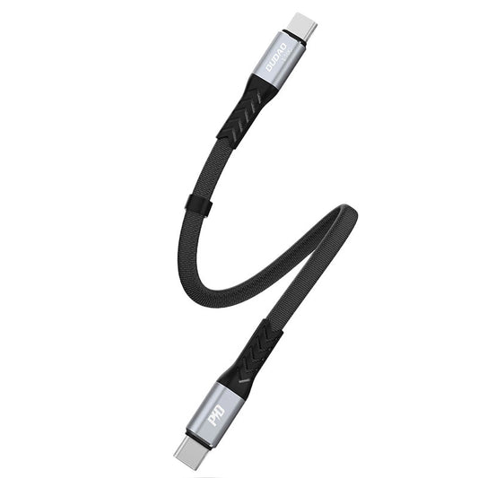 Câble de Données et de Charge USB-C - USB-C Dudao L10C, 100W, 0.23m, Noir