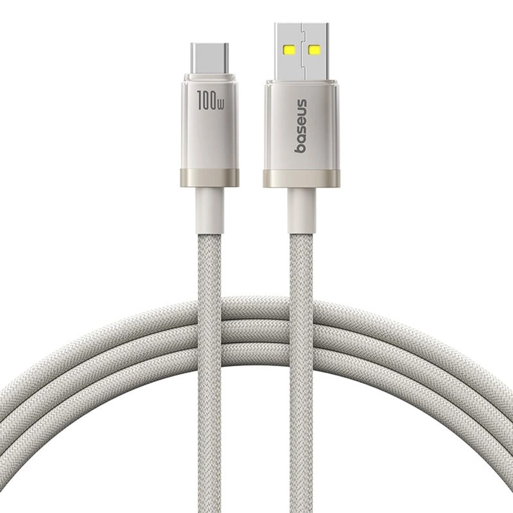 Câble de Données et de Charge USB-A - USB-C Baseus Titanium, 100W, 1m, Argenté P10378102G21-00