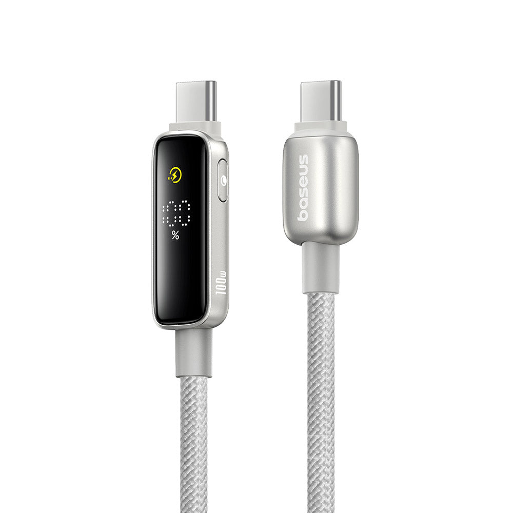 Câble de Données et de Charge USB-C - USB-C Baseus Vipow Display, 100W, 1m, Gris P10381802851-00
