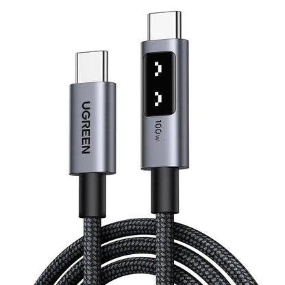 Câble de Données et de Charge USB-C - USB-C UGREEN L509, 100W, 1m, Gris