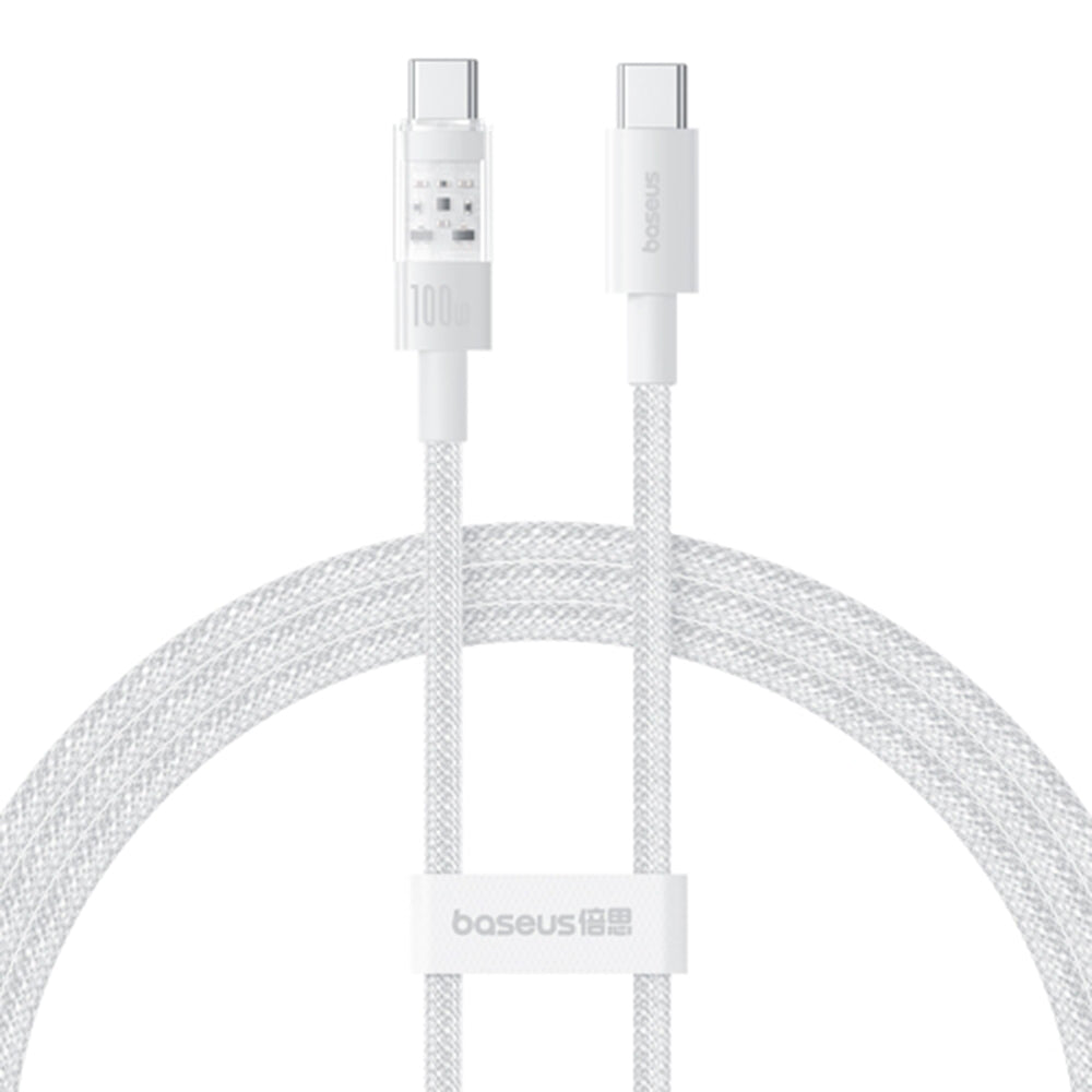 Câble de Données et de Charge USB-C - USB-C Baseus Gem, 100W, 2m, Blanc P10373000211-01
