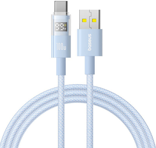 Câble de Données et de Charge USB-A - USB-C Baseus Display 2, 100W, 1m, Bleu P10382701311-00
