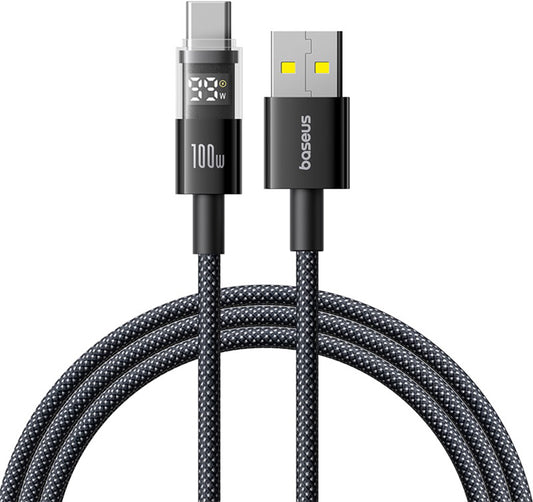 Câble de Données et de Charge USB-A - USB-C Baseus Display 2, 100W, 1m, Noir P10382701121-00