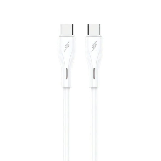 Câble de données et de charge USB-C - USB-C Sendem M36C, 66W, 1m, Blanc