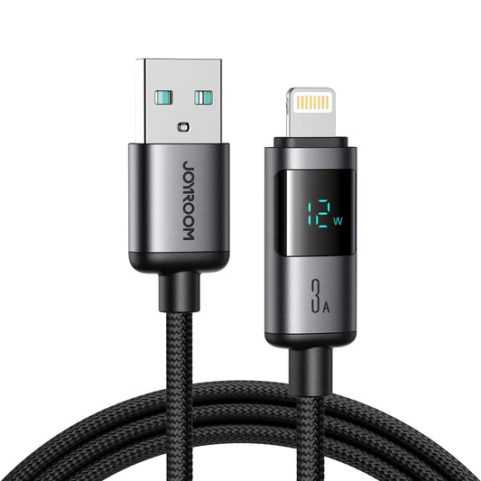 Câble de Données et de Charge USB-A - Lightning Joyroom S-A16 Pro Prism Display, 12W, 1.2m, Noir