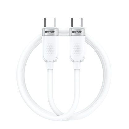 Câble de Données et de Charge USB-C - USB-C BWOO BO-X315C, 100W, 1m, Blanc