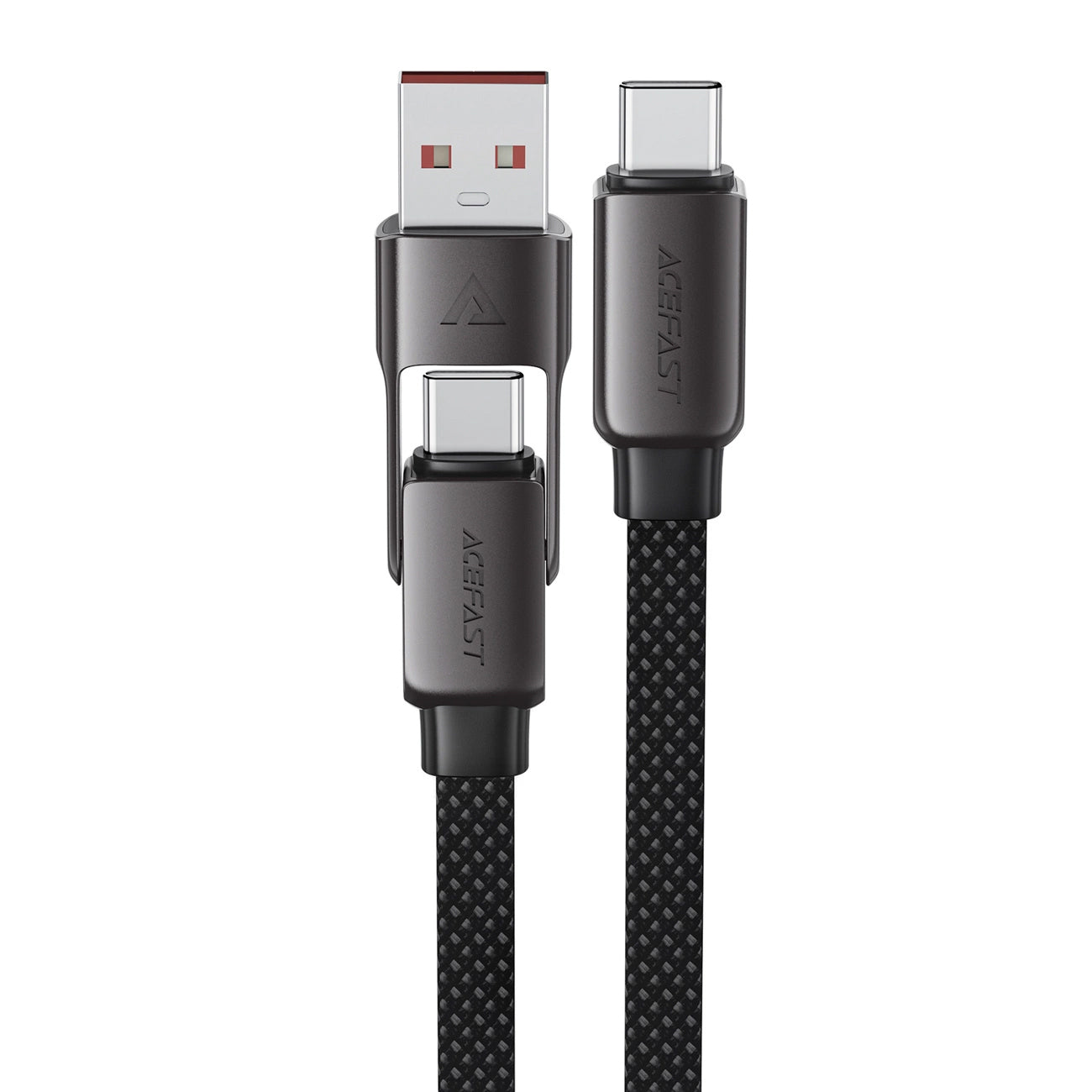 Câble de Données et de Charge USB-C - USB-A / USB-C Acefast C13-05, 60W, 0.2m, Noir