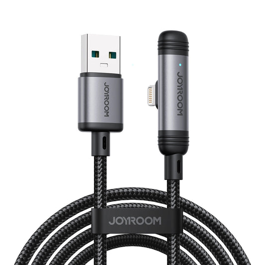 Câble de Données et de Charge USB-A - Lightning Joyroom S-A56 EnjoyX Angled, 18W, 1.2m, Noir