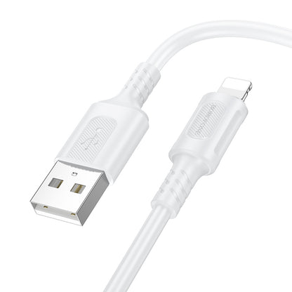 Câble de Données et de Charge USB-A - Lightning Borofone BX111 Feliz, 18W, 1m, Blanc