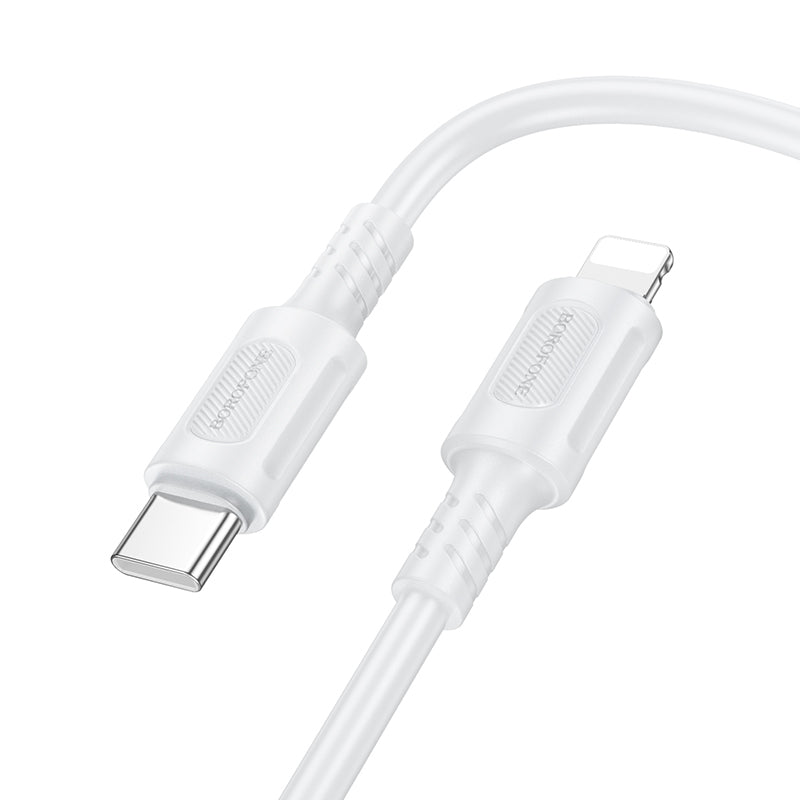 Câble de Données et de Charge USB-C - Lightning Borofone BX111 Feliz, 27W, 1m, Blanc
