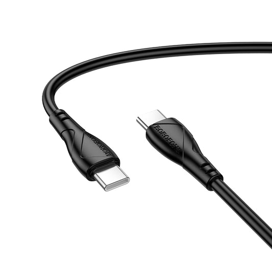Câble de Données et de Charge USB-C - USB-C Borofone BX121 Energy, 60W, 1m, Noir
