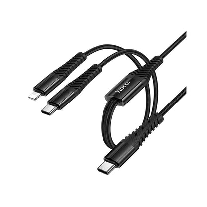 Câble de charge USB-C - Lightning / USB-C HOCO X123, 10W, 1m, Noir