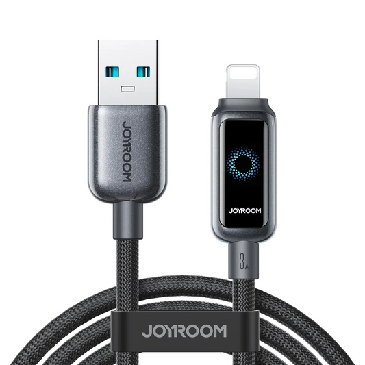 Câble de Données et de Charge USB-A - Lightning Joyroom S-A55 StarFlight Display, 18W, 1.2m, Noir