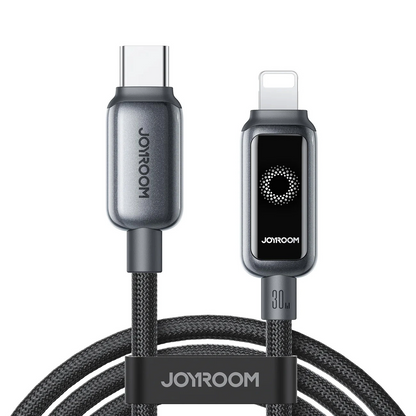 Câble de Données et de Charge USB-C - Lightning Joyroom S-A55 StarFlight Display, 30W, 1.2m, Noir