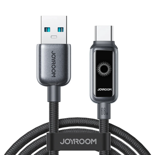 Câble de Données et de Charge USB-A - USB-C Joyroom S-A55 StarFlight Display, 66W, 1.2m, Noir