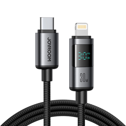 Câble de Données et de Charge USB-C - Lightning Joyroom S-A16 Pro Prism Display, 30W, 1.2m, Noir