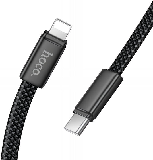 Câble de Données et de Charge USB-C - Lightning HOCO X125, 30W, 1m, Noir