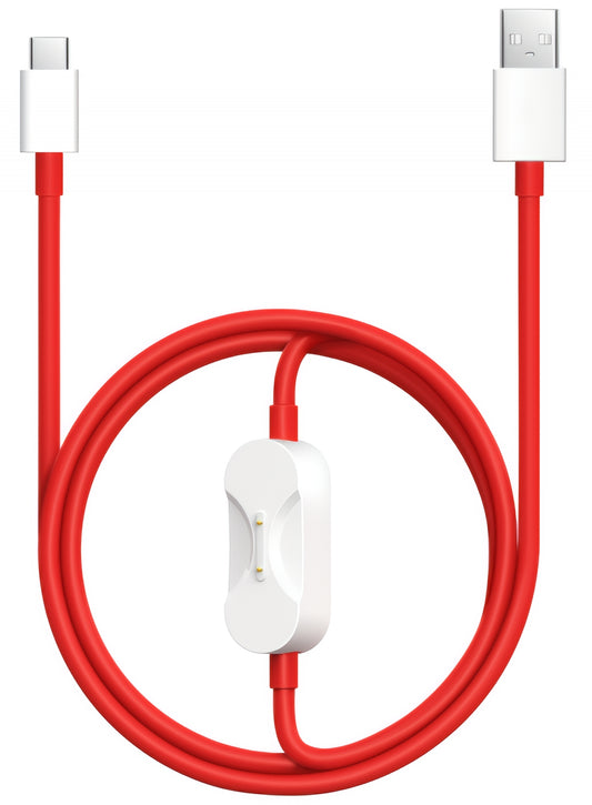 Câble de Données et de Charge USB-A - USB-C / Pogo Pin OnePlus DL162, 80W, 1.2m, Rouge 5461100665