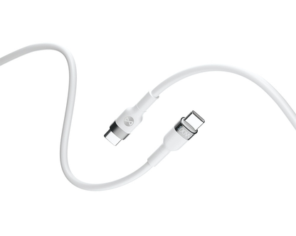 Câble de Données et de Charge USB-C - USB-C Forever Flexible, 100W, 2m, Blanc