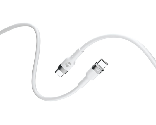 Câble de Données et de Charge USB-C - USB-C Forever Flexible, 100W, 2m, Blanc