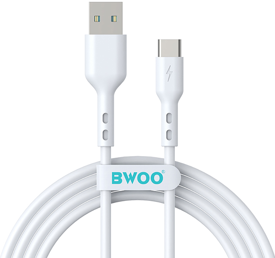 Câble de Données et de Charge USB-A - USB-C BWOO X172C, 60W, 1m, Blanc