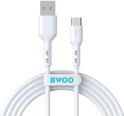 Câble de Données et de Charge USB-A - USB-C BWOO X172C, 60W, 1m, Blanc
