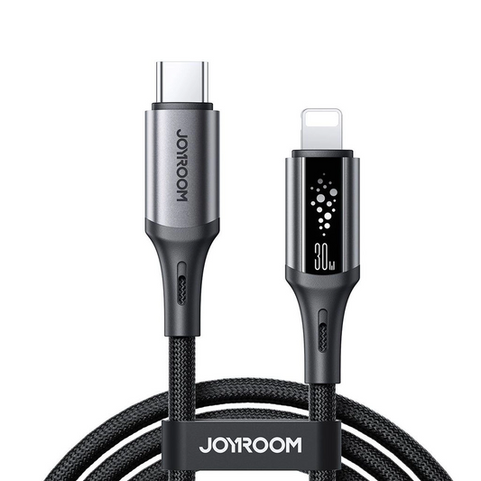Câble de Données et de Charge USB-C - Lightning Joyroom S-A60 StarTalk, 30W, 1.2m, Noir