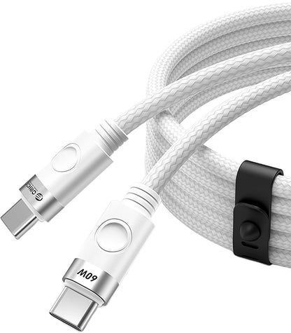 Câble de Données et de Charge USB-C - USB-C Orico CDX, 60W, 1m, Blanc