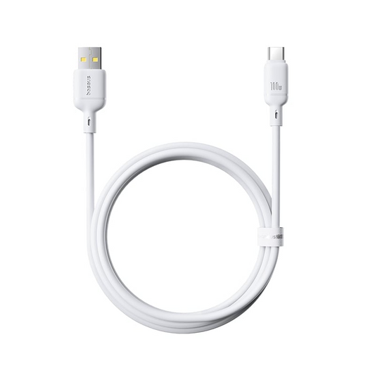 Câble de Données et de Charge USB-A - USB-C Baseus Silky, 100W, 1m, Blanc P10377703213-00