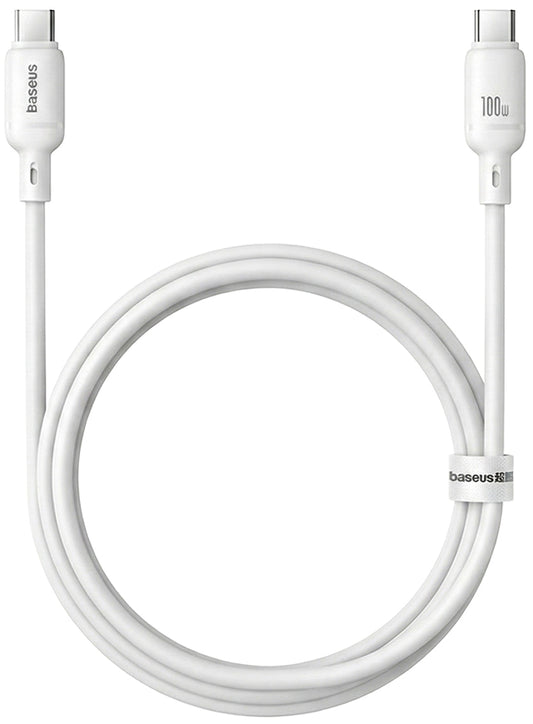 Câble de Données et de Charge USB-C - USB-C Baseus Silky, 100W, 1m, Blanc P10377704213-00