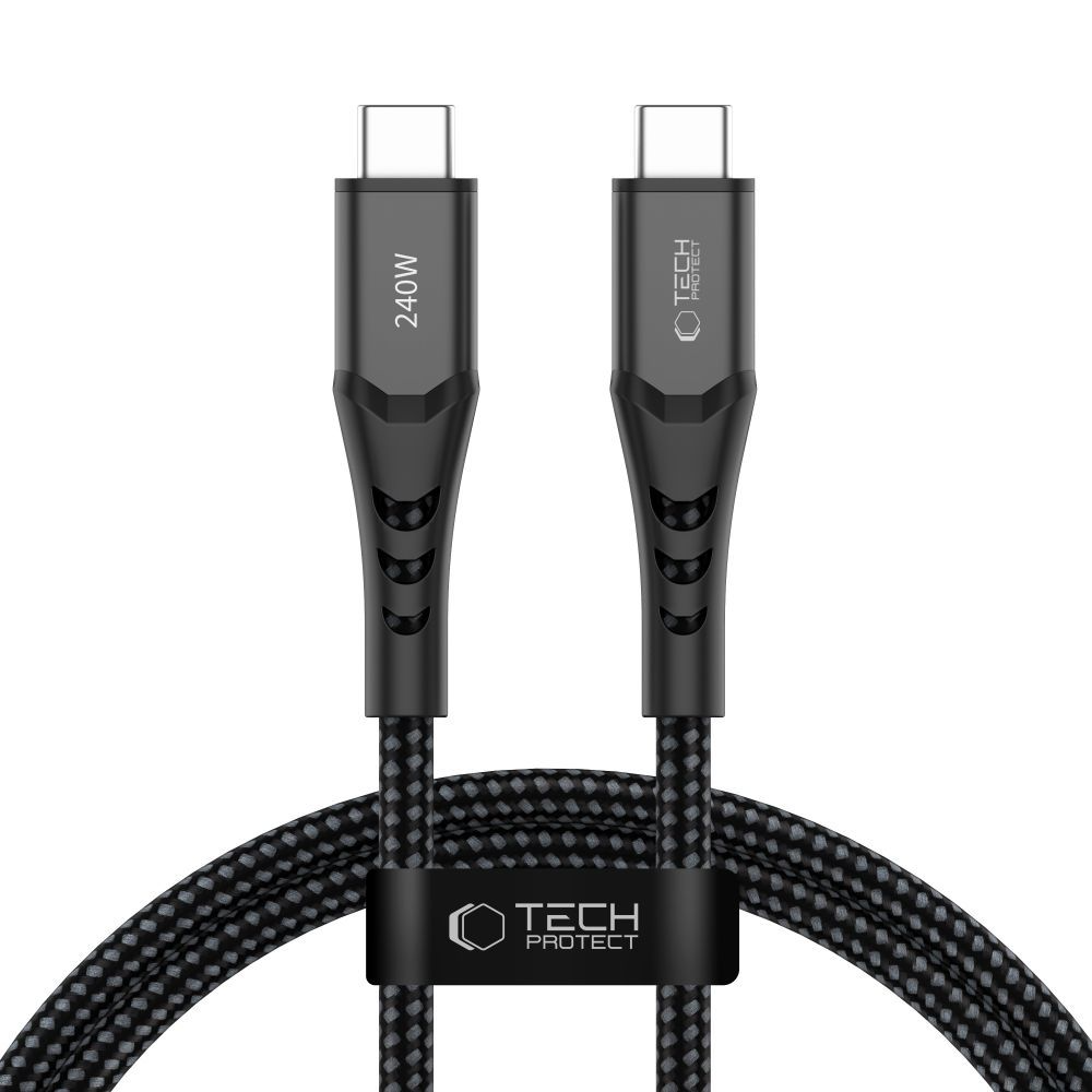 Câble de données et de charge USB-C - USB-C Tech-Protect UB11T Ultraboost, 240W, 1m, Noir