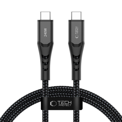 Câble de données et de charge USB-C - USB-C Tech-Protect UB11T Ultraboost, 240W, 1m, Noir