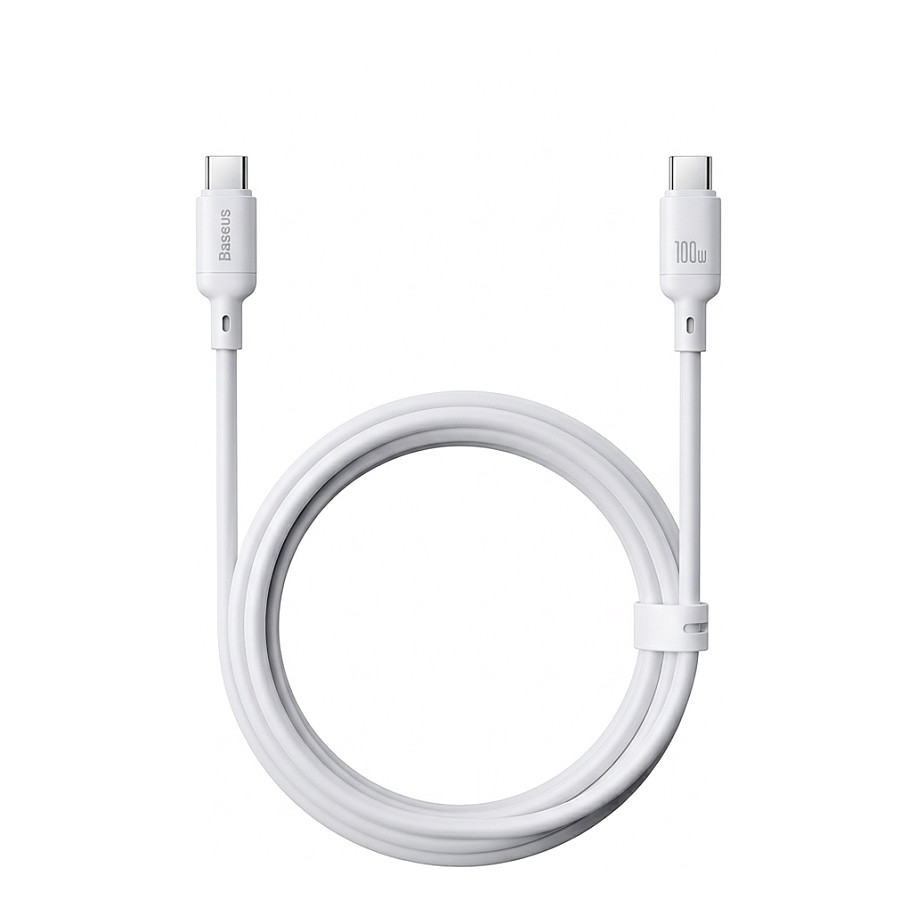 Câble de Données et de Charge USB-C - USB-C Baseus Silky, 100W, 2m, Blanc