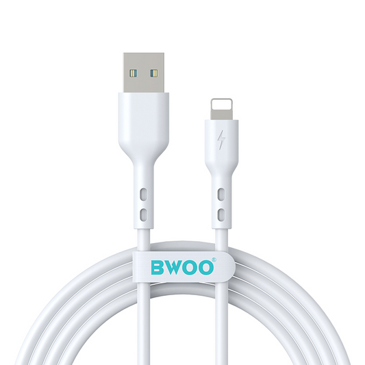 Câble de données et de charge USB-A - Lightning BWOO BO-X172L-2M, 15W, 2m, Blanc