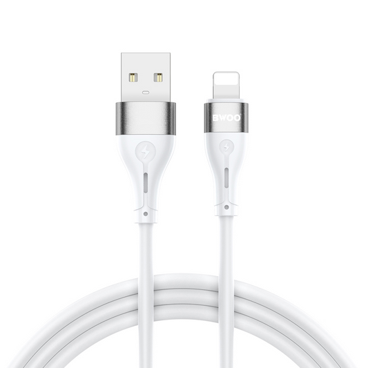 Câble de données et de charge USB-A - Lightning BWOO X280L, 15W, 1m, Blanc