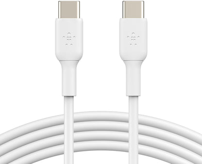 Câble de données et de charge USB-C - USB-C Belkin BoostCharge, 60W, 1m, Blanc CAB003bt1MWH