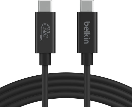 Câble de données et de charge USB-C - USB-C Belkin Connect, 240W, 2m, Noir INZ004bt2MBK