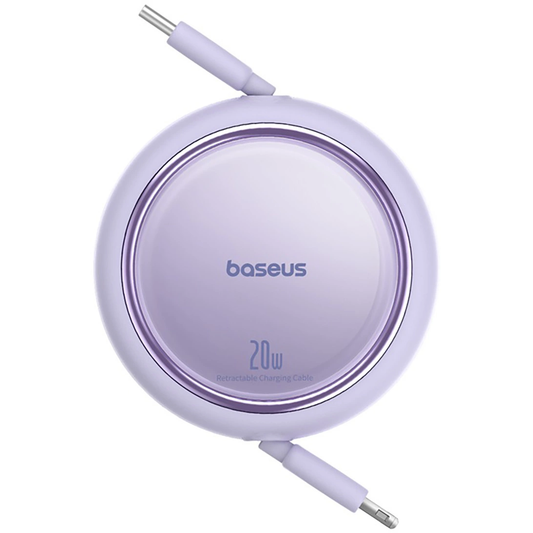 Câble de données et de charge USB-C - Lightning Baseus Free2Pull Mini rétractable, 20W, Violet P10364501511-00