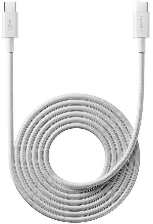 Câble de Données et de Charge USB-C - USB-C Xiaomi, 120W, 2m, Blanc BHR087AGL