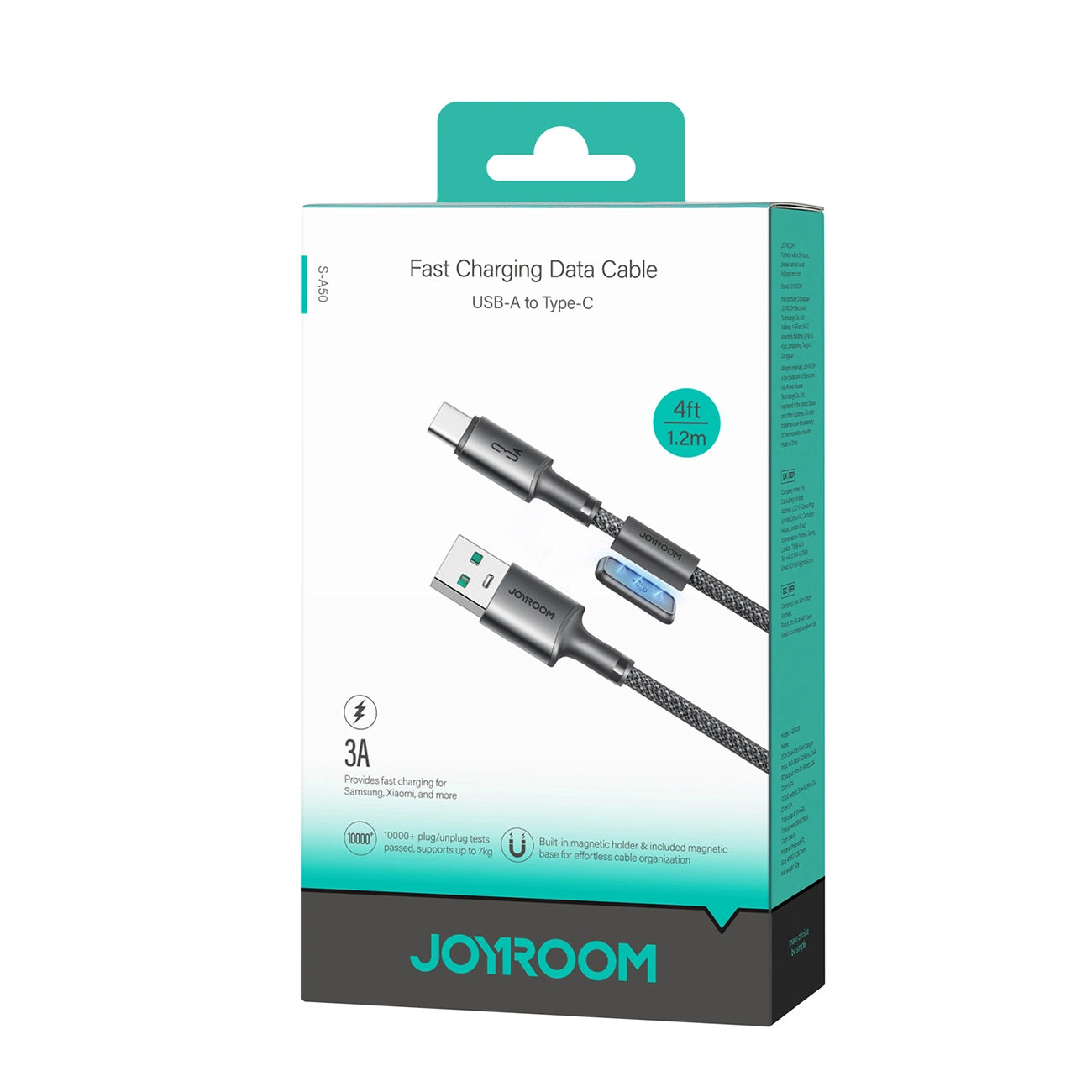 Câble de Données et de Charge USB-A - USB-C Joyroom S-A50, 60W, 1.2m, Gris