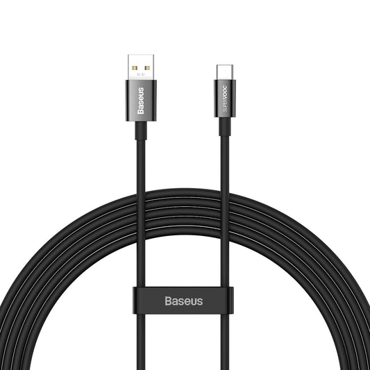 Câble de Données et de Charge USB-A - USB-C Baseus Série Supérieure, 65W, 2m, Noir CAYS001001