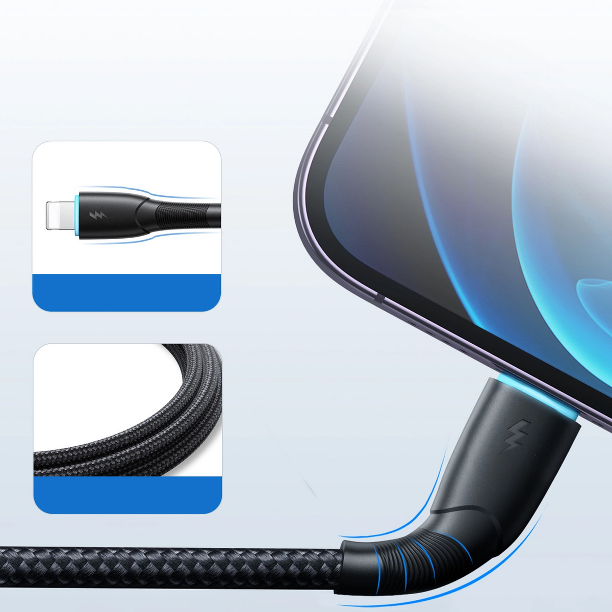 Câble de données et de charge USB-A - Lightning Joyroom SA32-AL3, 18 W, 1 m, noir