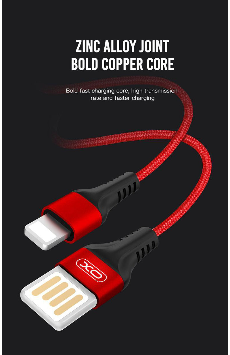 USB-A to microUSB Data and Charging Cable XO Design NB118, 18W, 1m, Red