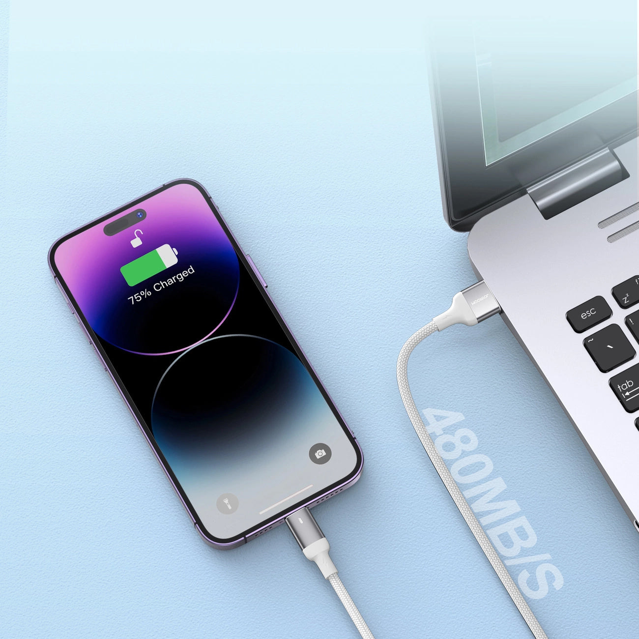 Câble de Données et de Charge USB-C - Lightning Joyroom S-A10, 20W, 1.2m, Blanc