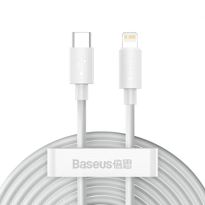 Baseus Simple Wisdom USB-C - Lightning Data and Charging Cable Simple Wisdom, 20W, 1.5m, Set 2 pieces, White 