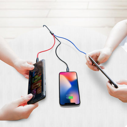 Câble de Chargement USB-A - Lightning / microUSB / USB-C Baseus Colors 3in1, 20W, 1.2m, Noir CAMLT-BSY01
